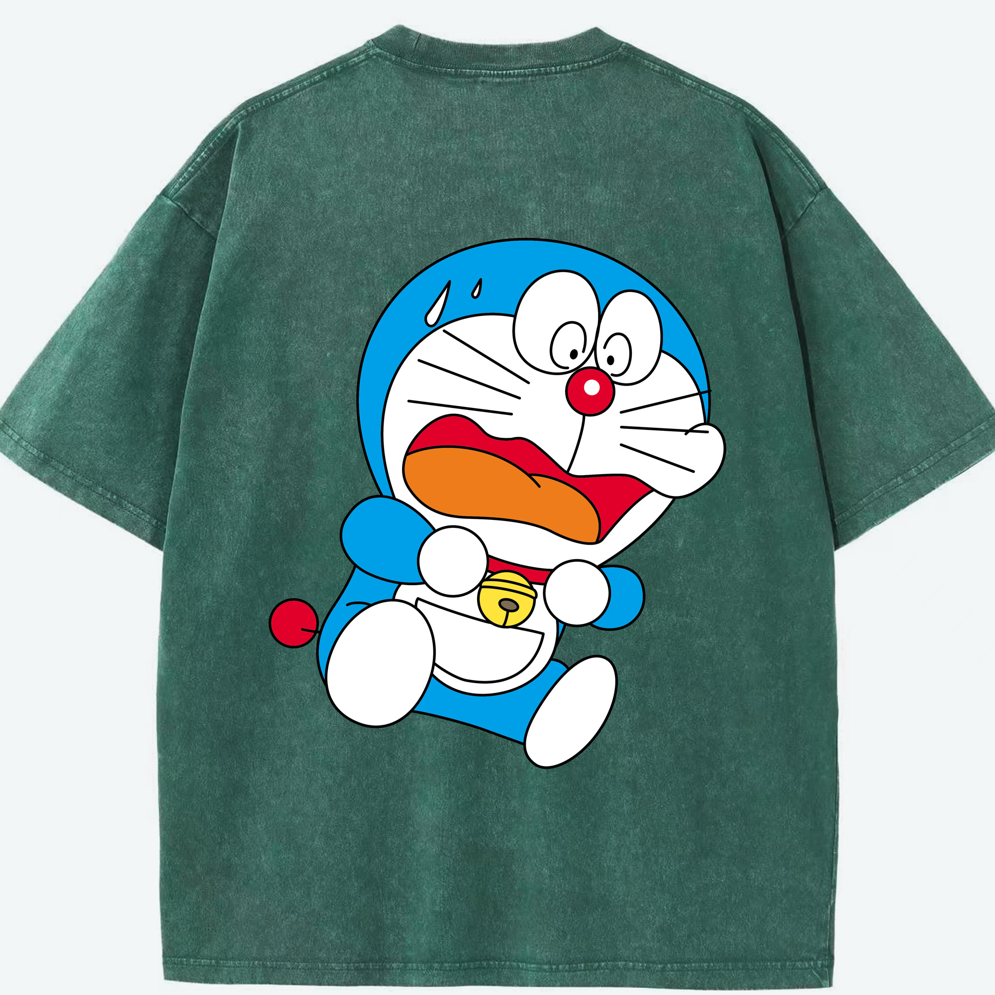 （画像用） ドラえもん Doraemon 綿100% ヴィンテージ風 半袖Tシャツ（背面プリント）